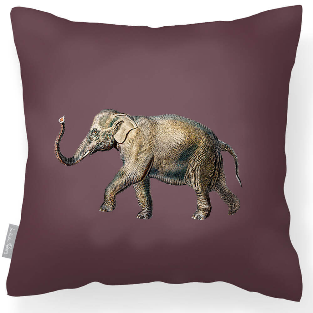 Outdoor Garden Waterproof Cushion - Elephant - Italian Grape 45 x 45 cm by Izabela Peters