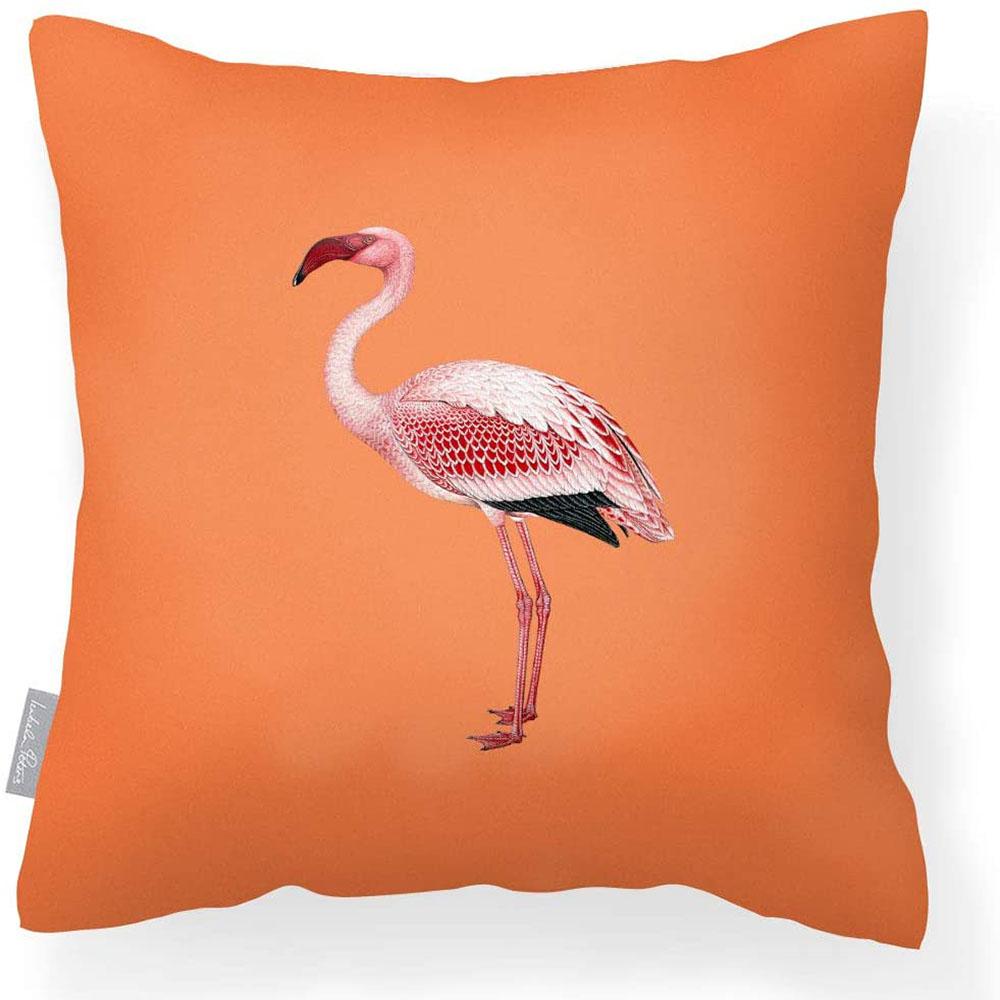 Outdoor Garden Waterproof Cushion - Flamingo - Burnt Orange 50 x 50 cm by Izabela Peters