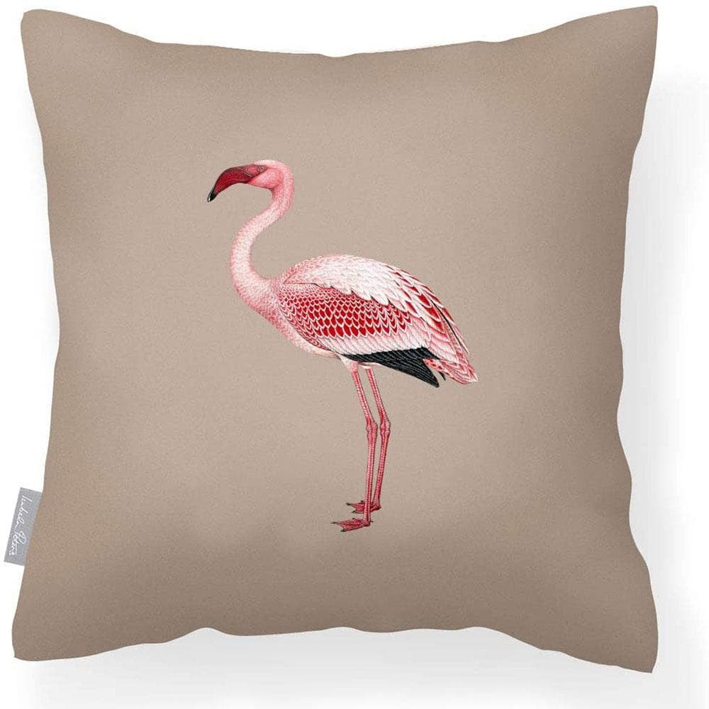 Outdoor Garden Waterproof Cushion - Flamingo - Taupe 50 x 50 cm by Izabela Peters