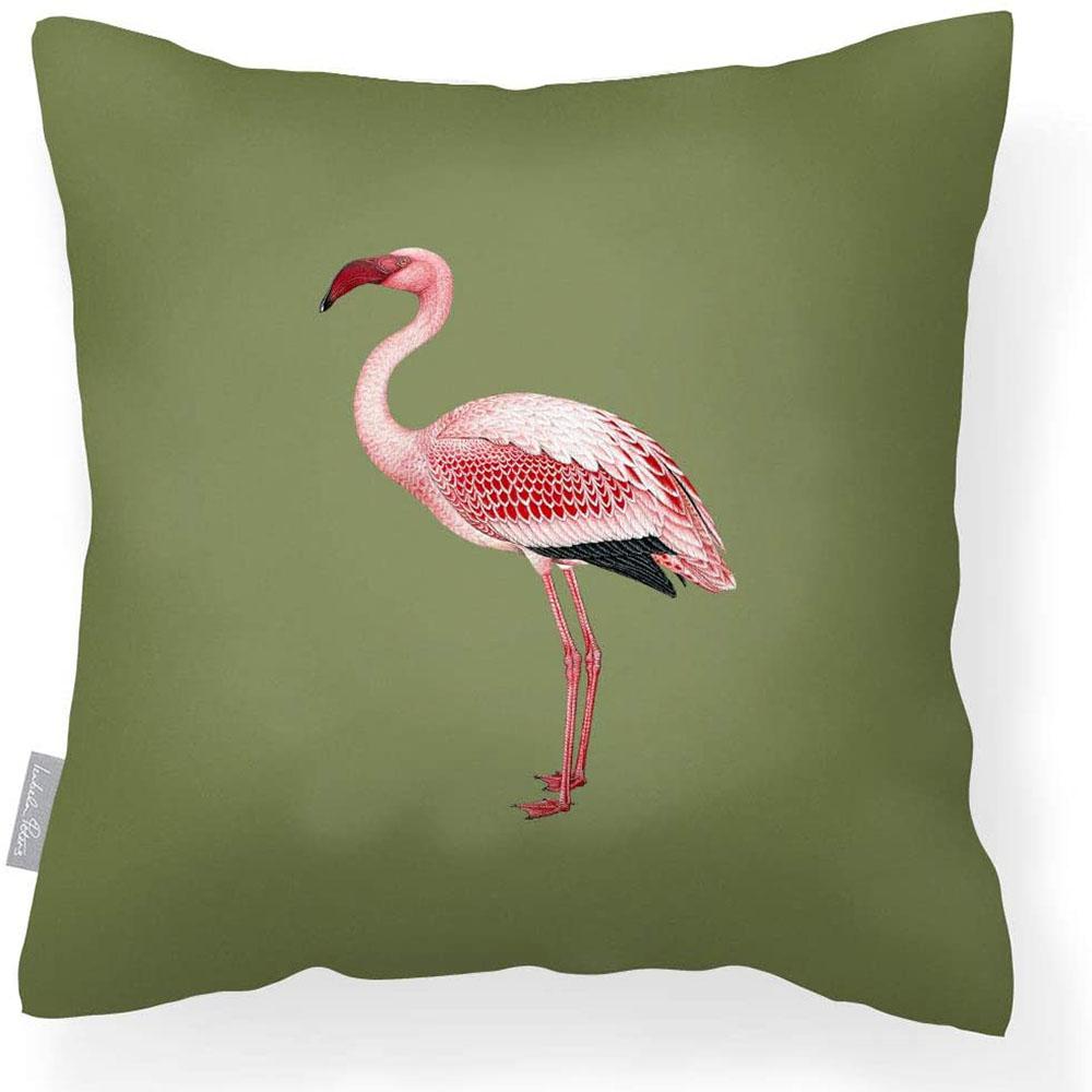 Outdoor Garden Waterproof Cushion - Flamingo - Sage 50 x 50 cm by Izabela Peters