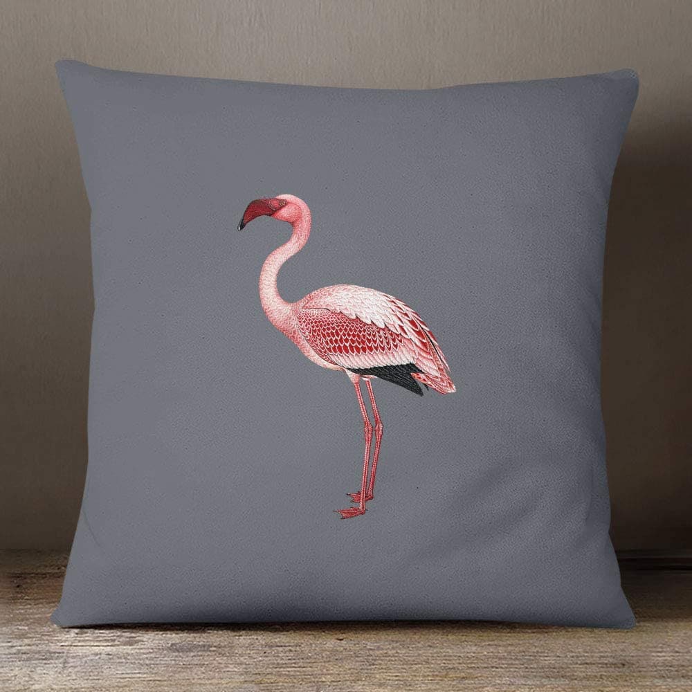 Outdoor Garden Waterproof Cushion - Flamingo - Grey 50 x 50 cm by Izabela Peters