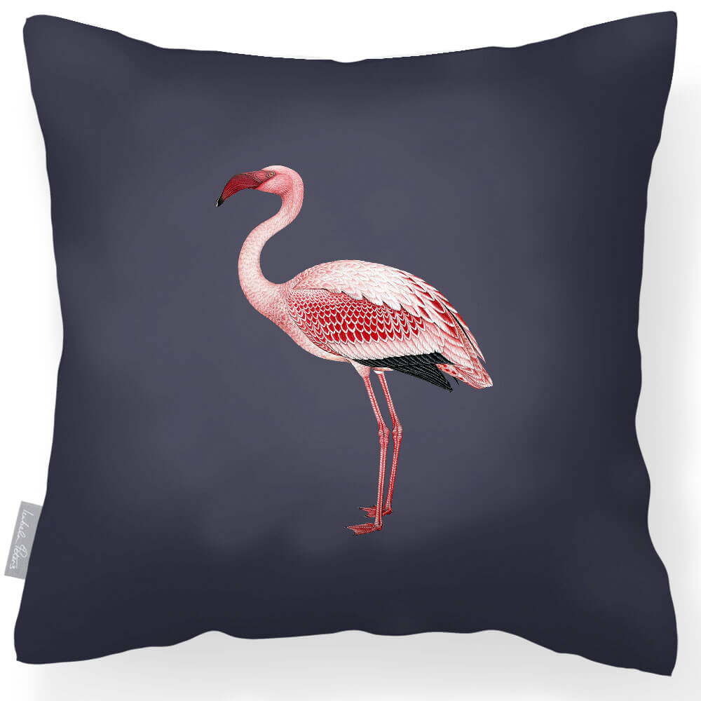 Outdoor Garden Waterproof Cushion - Flamingo - Graphite 50 x 50 cm by Izabela Peters