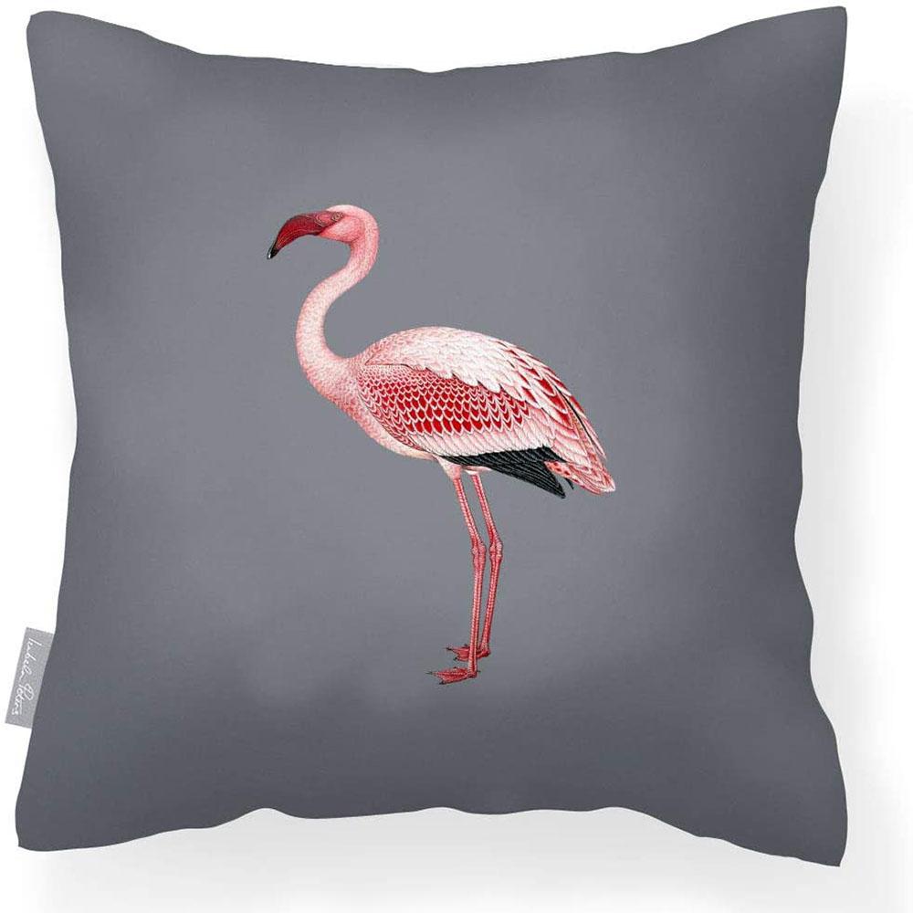 Outdoor Garden Waterproof Cushion - Flamingo - Grey 50 x 50 cm by Izabela Peters