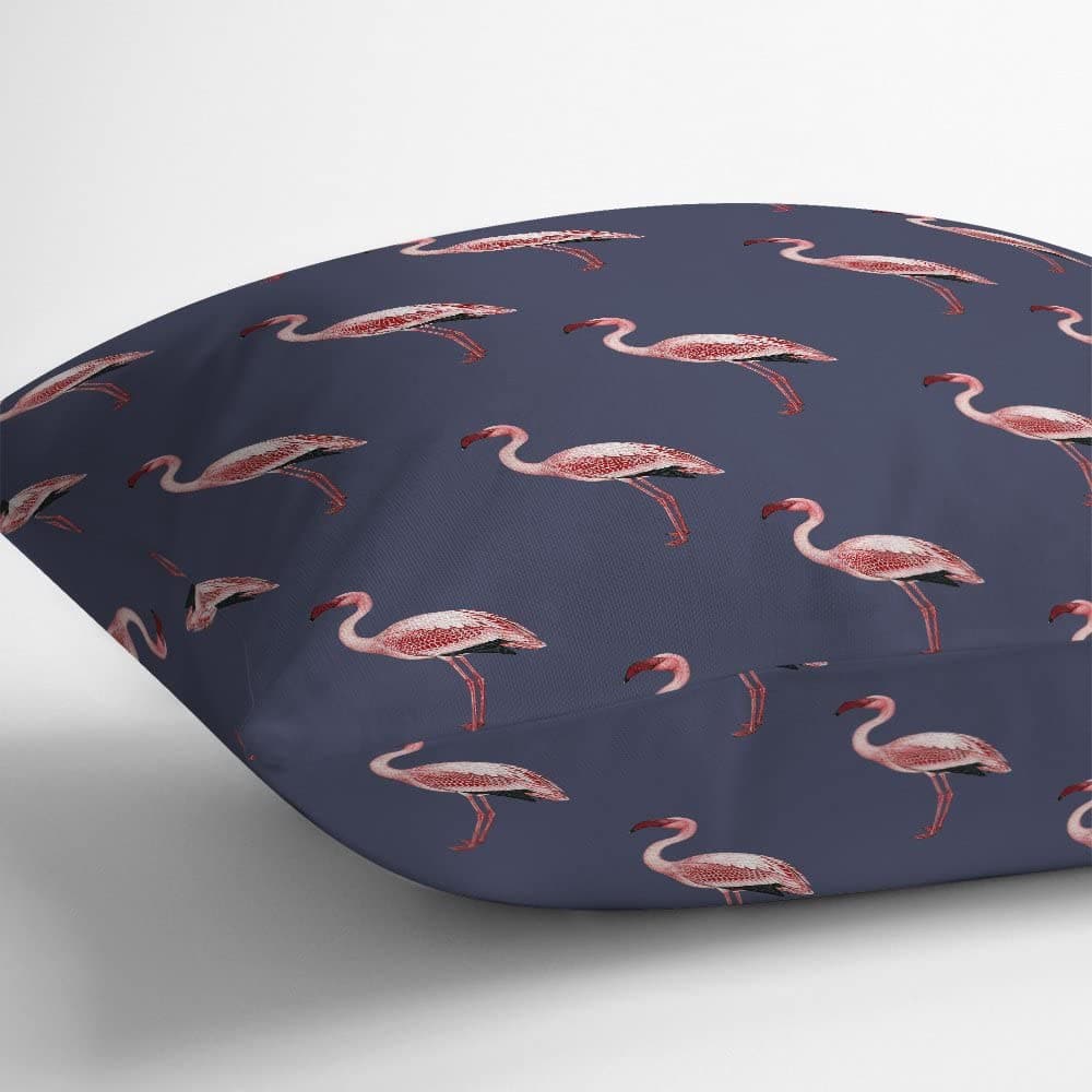 Outdoor Garden Waterproof Cushion - Flamingos - Graphite 43 x 43 cm by Izabela Peters