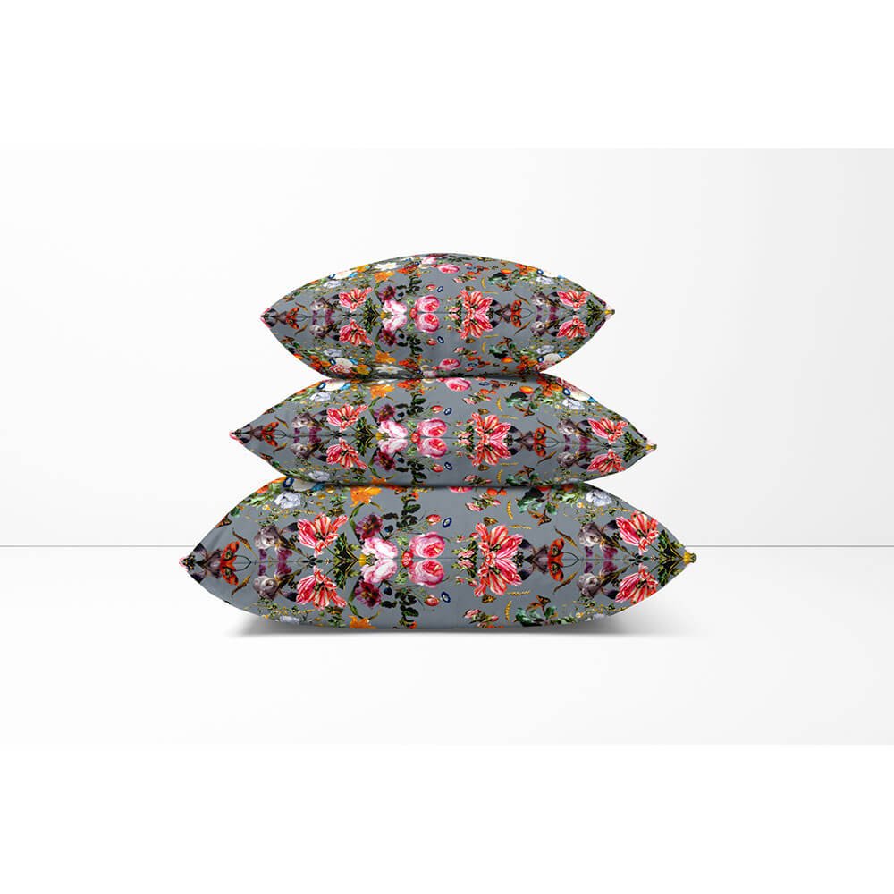 Outdoor Garden Waterproof Cushion - Floral Dream - French Grey 45 x 45 cm by Izabela Peters