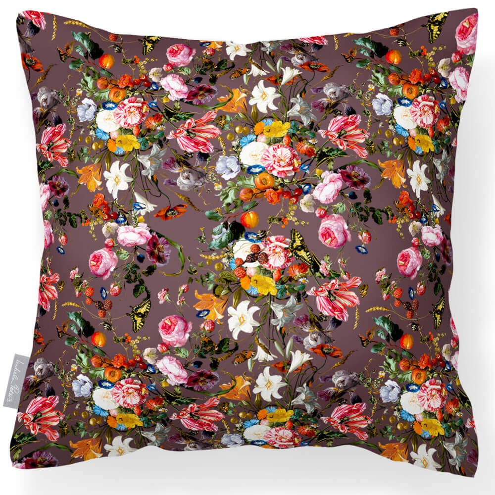 Outdoor Garden Waterproof Cushion - Floral Dream - Italian Grape 45 x 45 cm by Izabela Peters