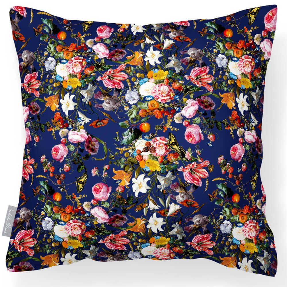 Outdoor Garden Waterproof Cushion - Floral Dream in Midnight 45 x 45 cm | Izabela Peters