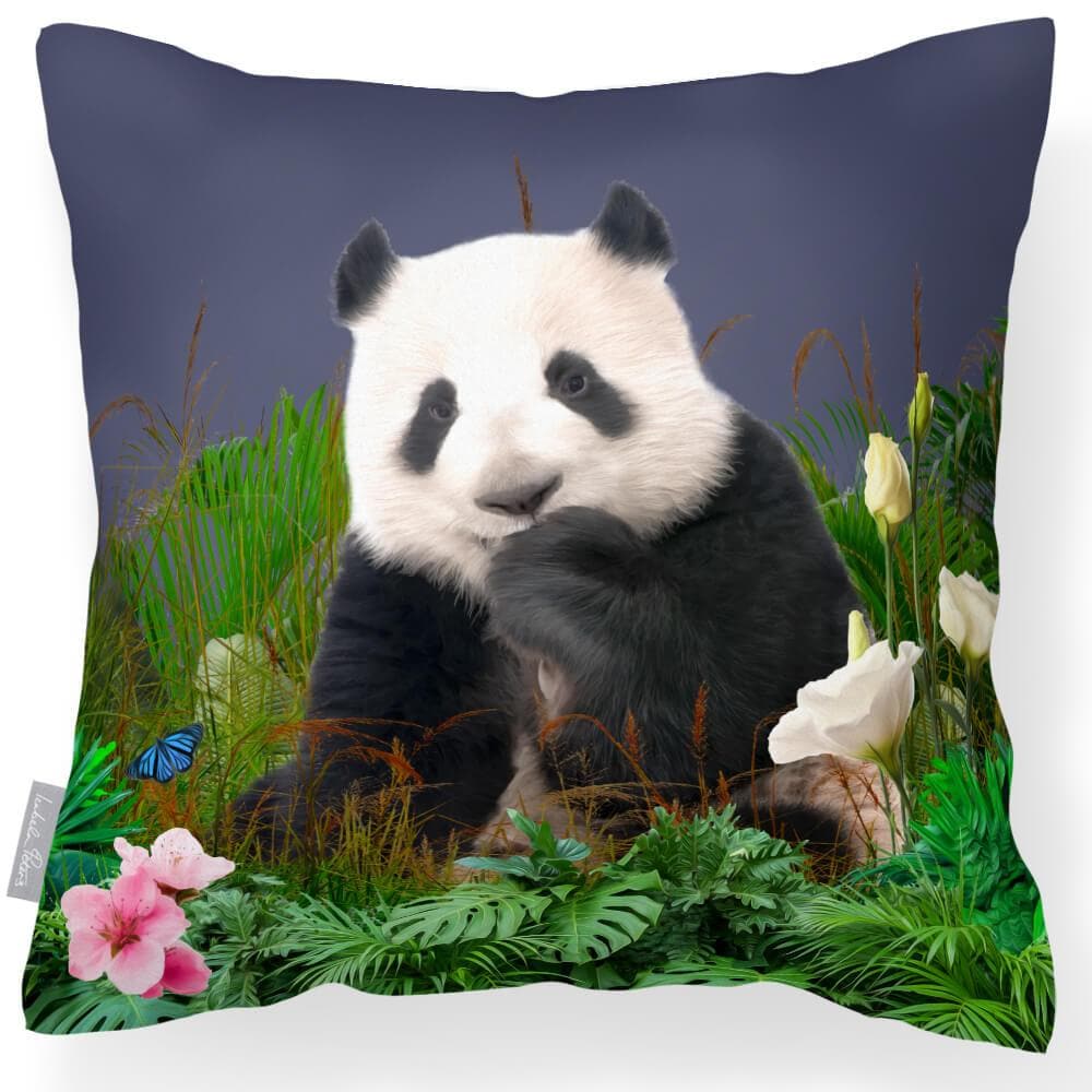 Outdoor Garden Waterproof Cushion - Forest Panda - Blush Pink 50 x 50 cm by Izabela Peters