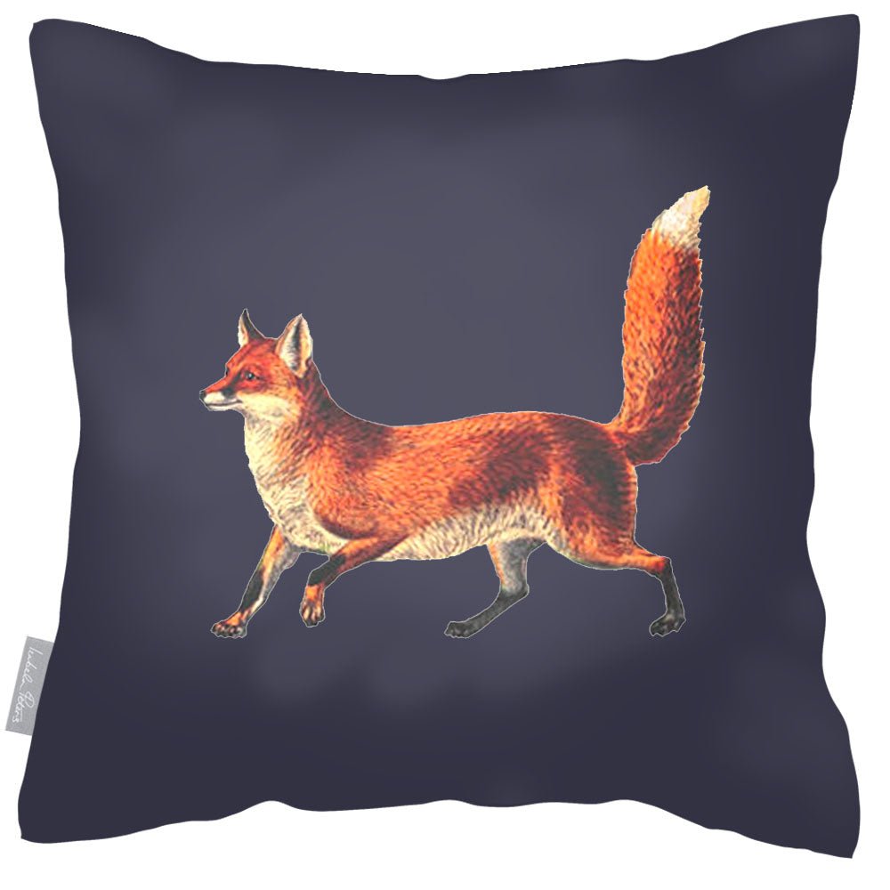 Outdoor Garden Waterproof Cushion - Fox - Graphite 43 x 43 cm by Izabela Peters