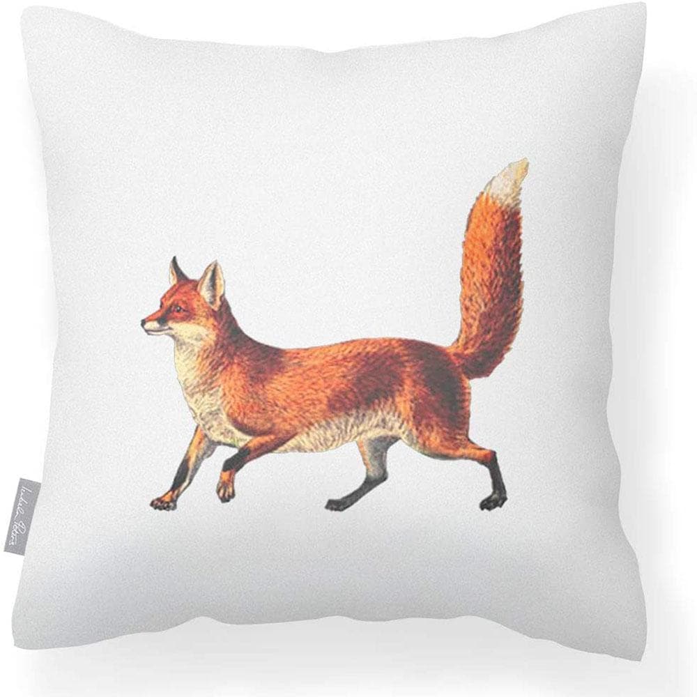 Outdoor Garden Waterproof Cushion - Fox - White 50 x 50 cm by Izabela Peters