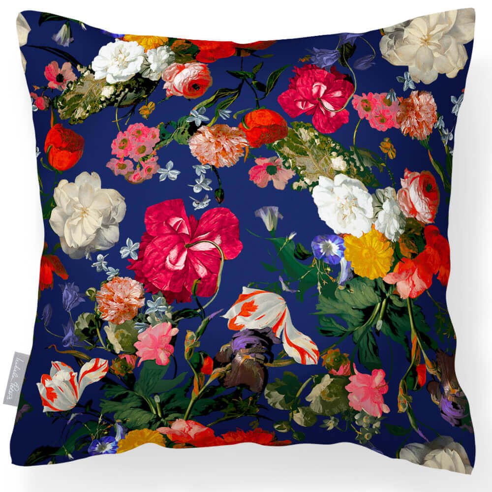 Outdoor Garden Waterproof Cushion - Garden Bouquet in Midnight 45 x 45 cm | Izabela Peters