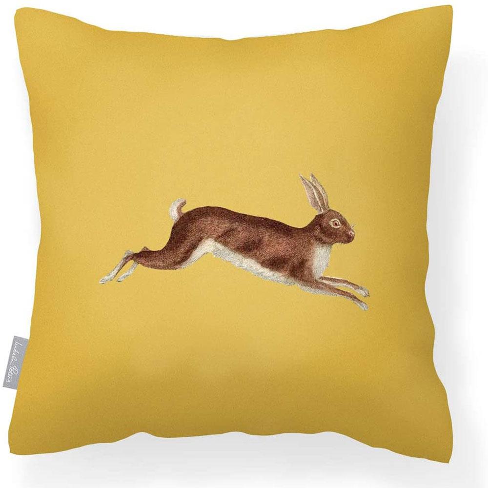 Outdoor Garden Waterproof Cushion - Hare - Mustard 50 x 50 cm by Izabela Peters