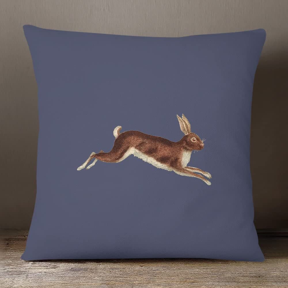 Outdoor Garden Waterproof Cushion - Hare - Graphite 43 x 43 cm by Izabela Peters