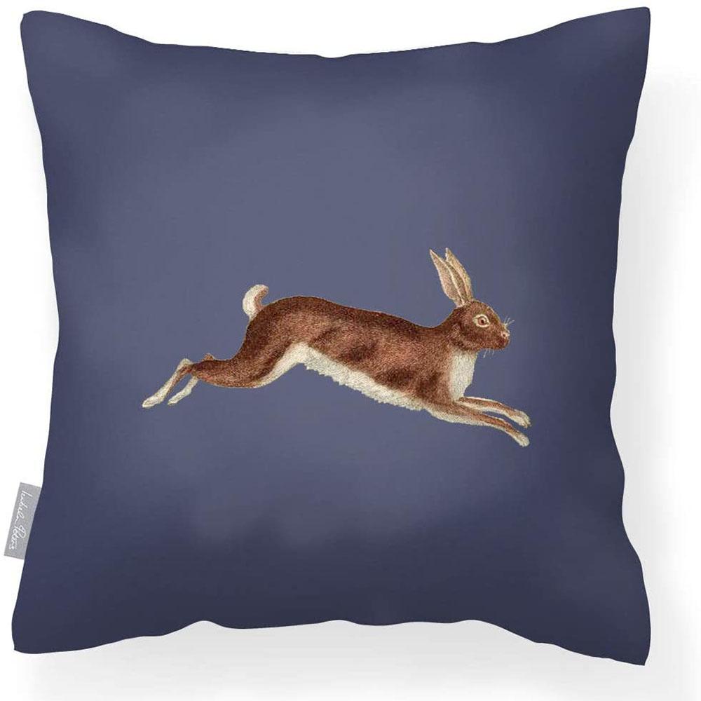 Outdoor Garden Waterproof Cushion - Hare - Graphite 43 x 43 cm by Izabela Peters