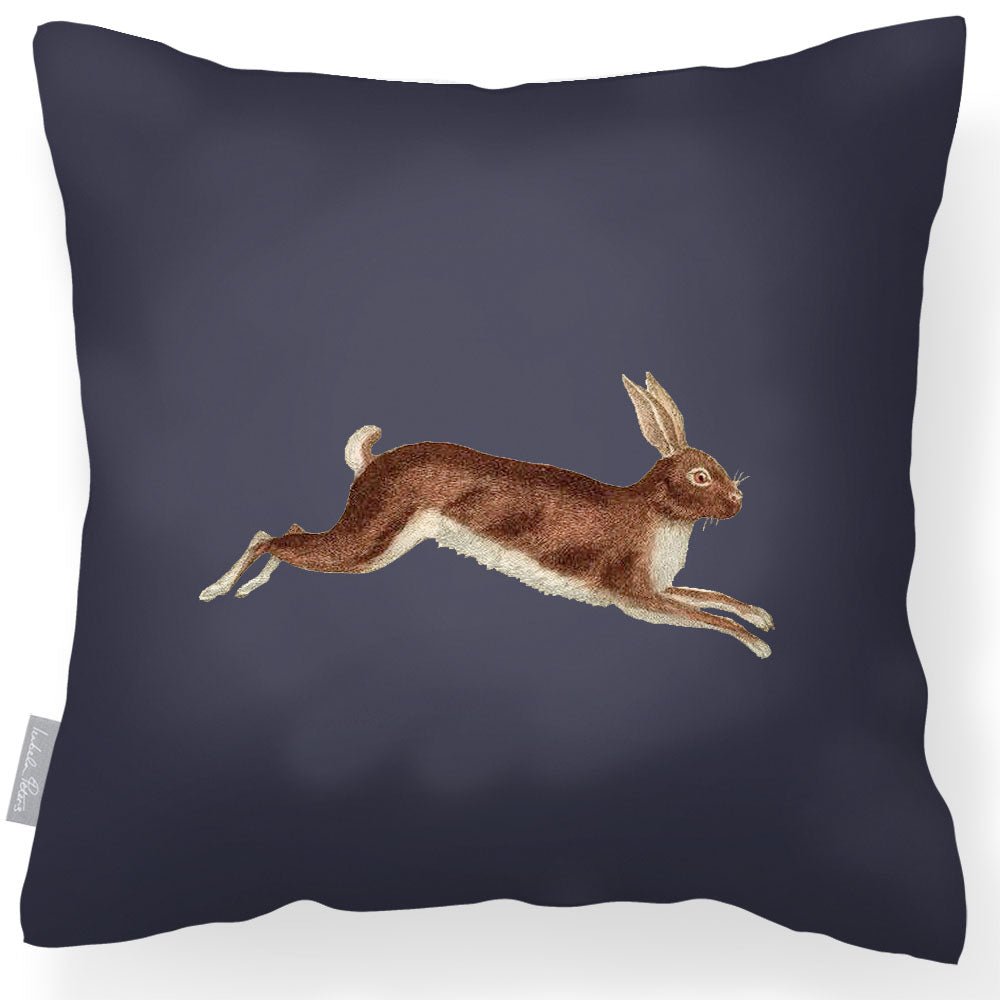 Outdoor Garden Waterproof Cushion - Hare - Graphite 50 x 50 cm by Izabela Peters