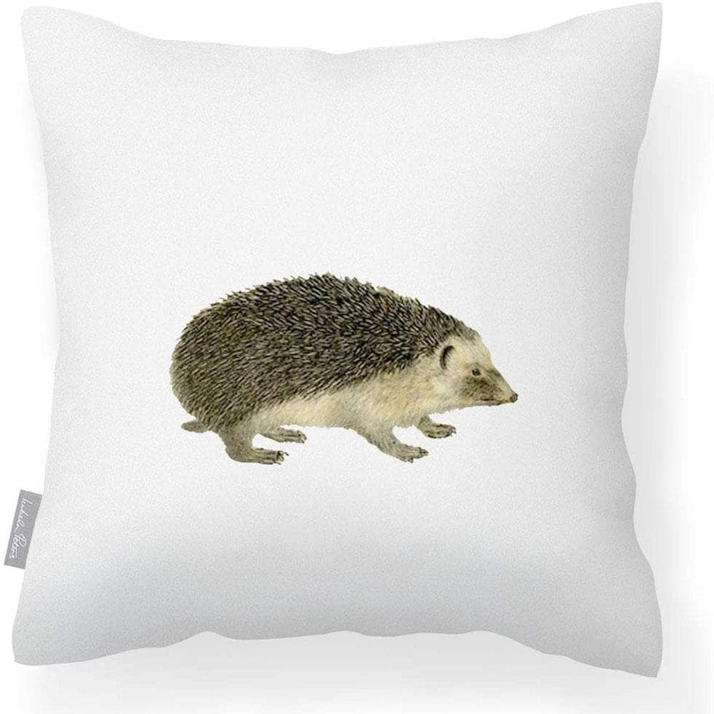 Outdoor Garden Waterproof Cushion - Hedgehog - White 50 x 50 cm by Izabela Peters