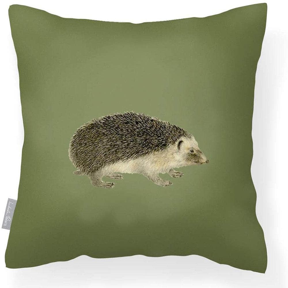 Outdoor Garden Waterproof Cushion - Hedgehog - Sage 50 x 50 cm by Izabela Peters