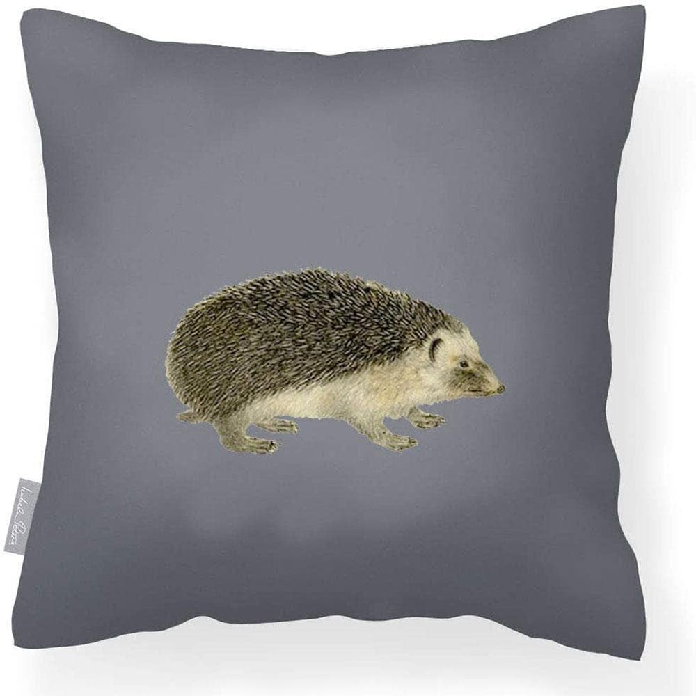 Outdoor Garden Waterproof Cushion - Hedgehog - Grey 50 x 50 cm by Izabela Peters