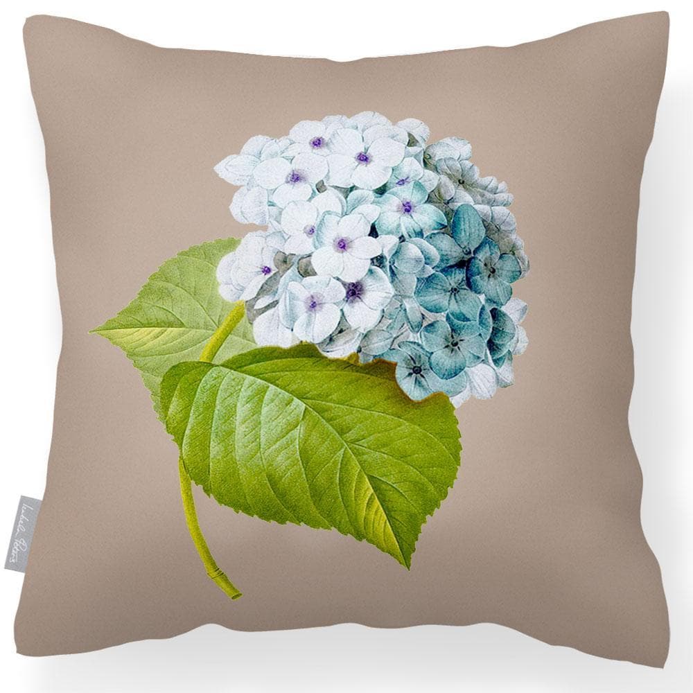 Outdoor Garden Waterproof Cushion - Hydrangea - Taupe 50 x 50 cm by Izabela Peters
