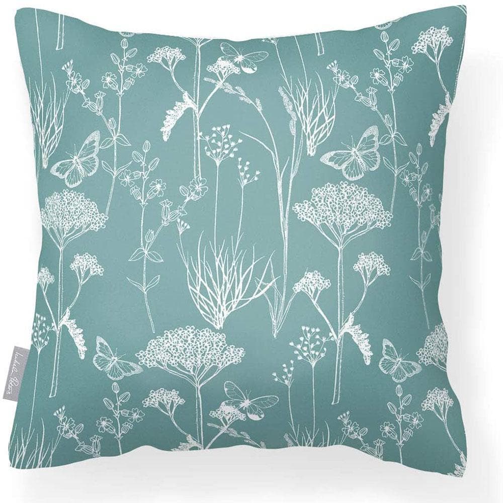 Outdoor Garden Waterproof Cushion - Inby Field - Well Water Blue 40 x 40 cm by Izabela Peters