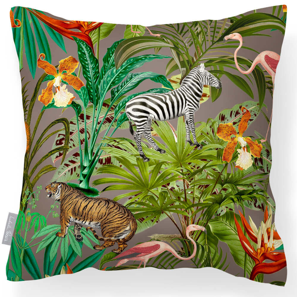 Outdoor Garden Waterproof Cushion - Jungle Fusion - Dovedale Stone 45 x 45 cm by Izabela Peters
