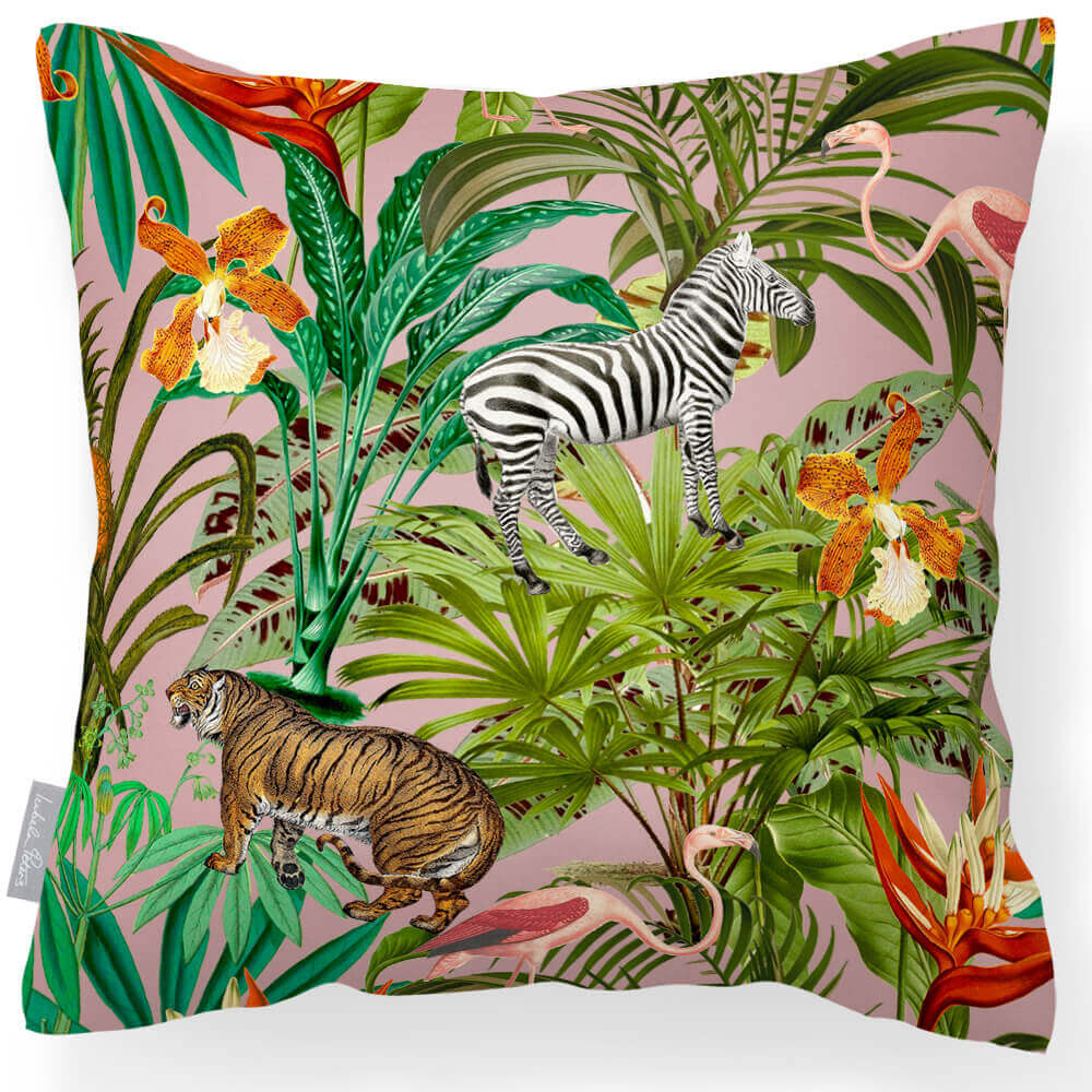 Outdoor Garden Waterproof Cushion - Jungle Fusion - Rosewater 45 x 45 cm by Izabela Peters