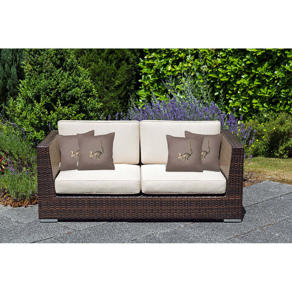 Outdoor Garden Waterproof Cushion - Lemur - Dovedale Stone 45 x 45 cm by Izabela Peters