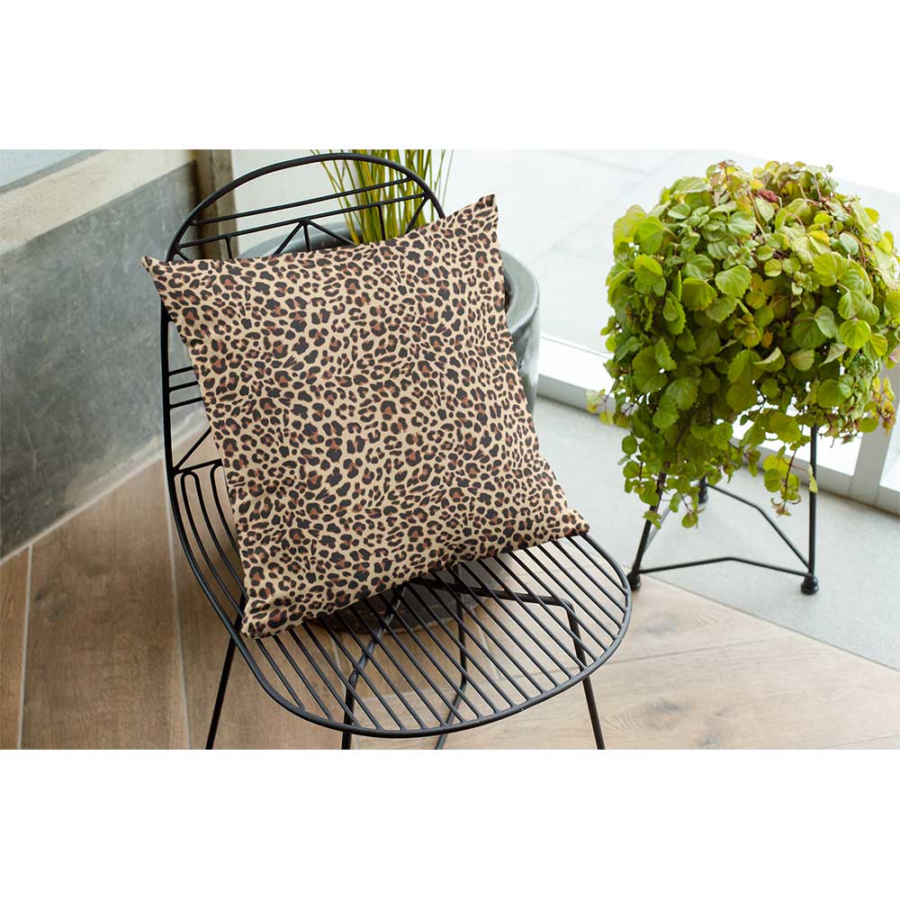 Outdoor Garden Waterproof Cushion - Leopard Print - 40 x 40 cm by Izabela Peters