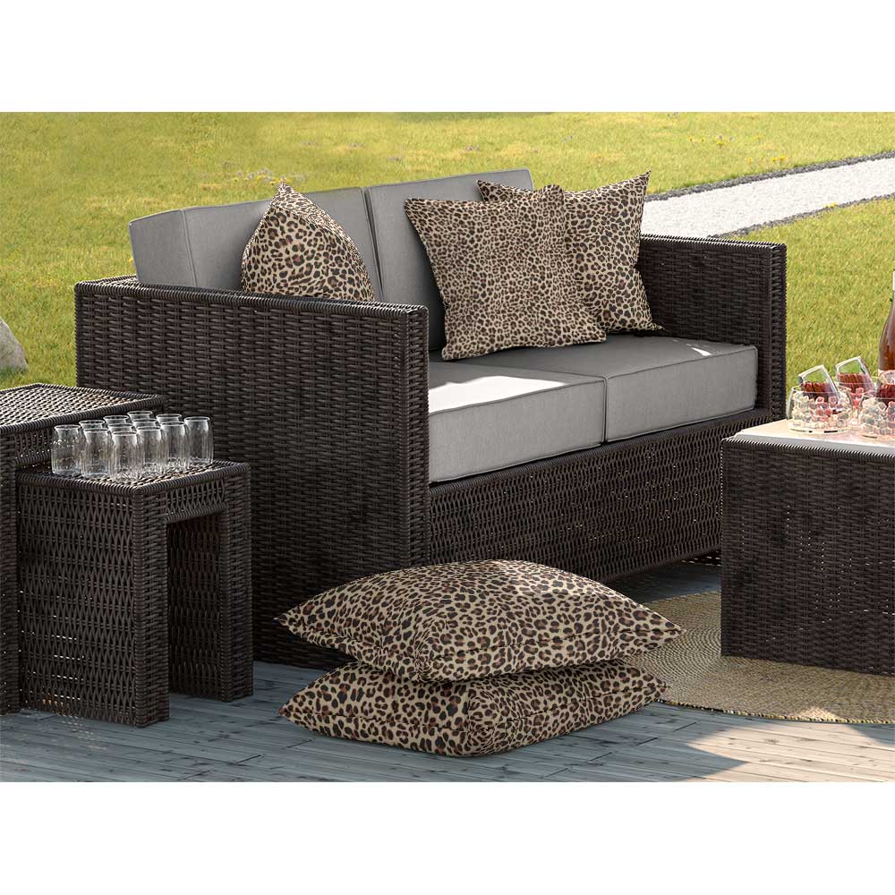 Outdoor Garden Waterproof Cushion - Leopard Print - 40 x 40 cm by Izabela Peters