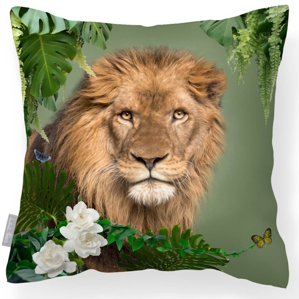 Outdoor Garden Waterproof Cushion - Lion King - Sage 50 x 50 cm by Izabela Peters