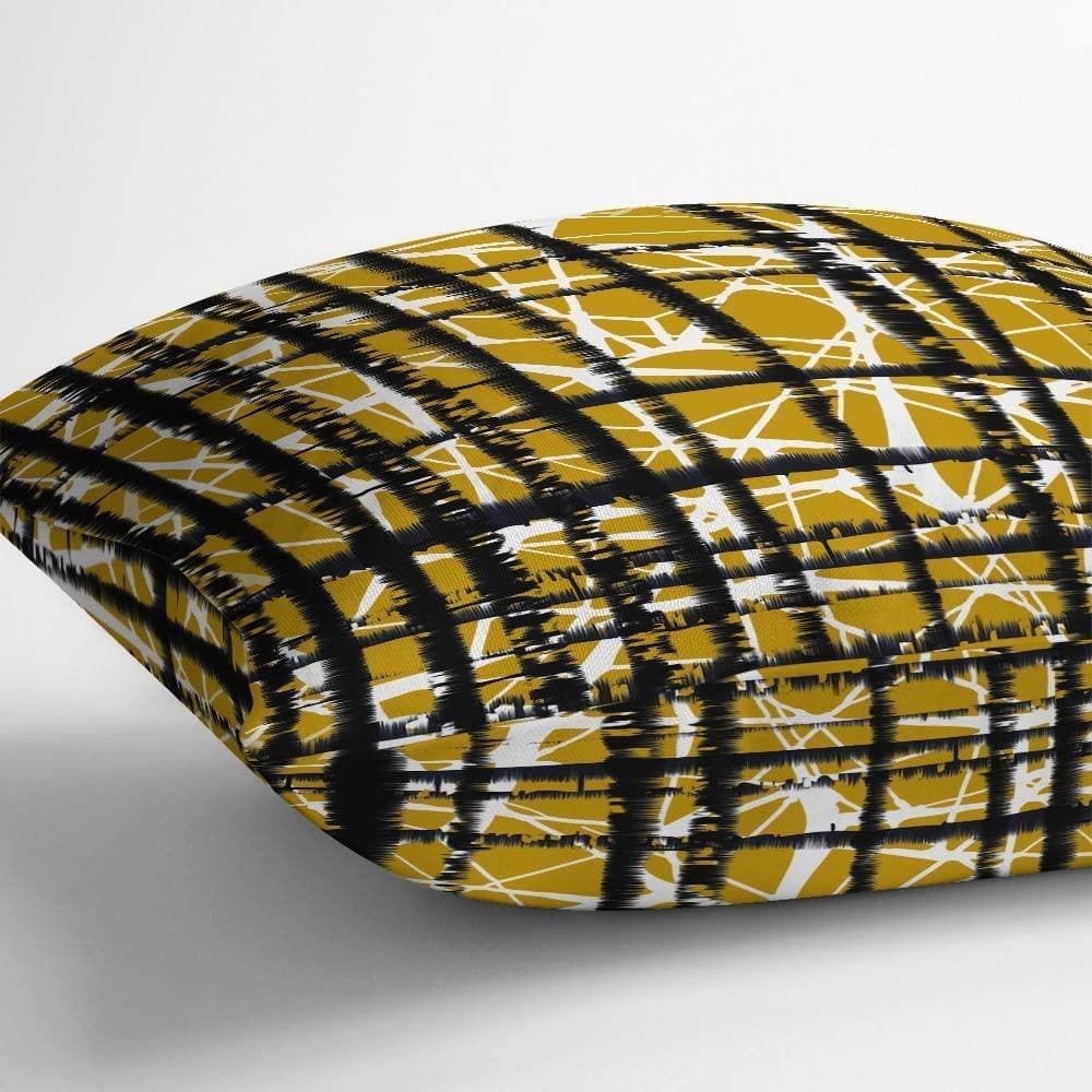 Outdoor Garden Waterproof Cushion - Manhattan - Mustard 50 x 50 cm by Izabela Peters
