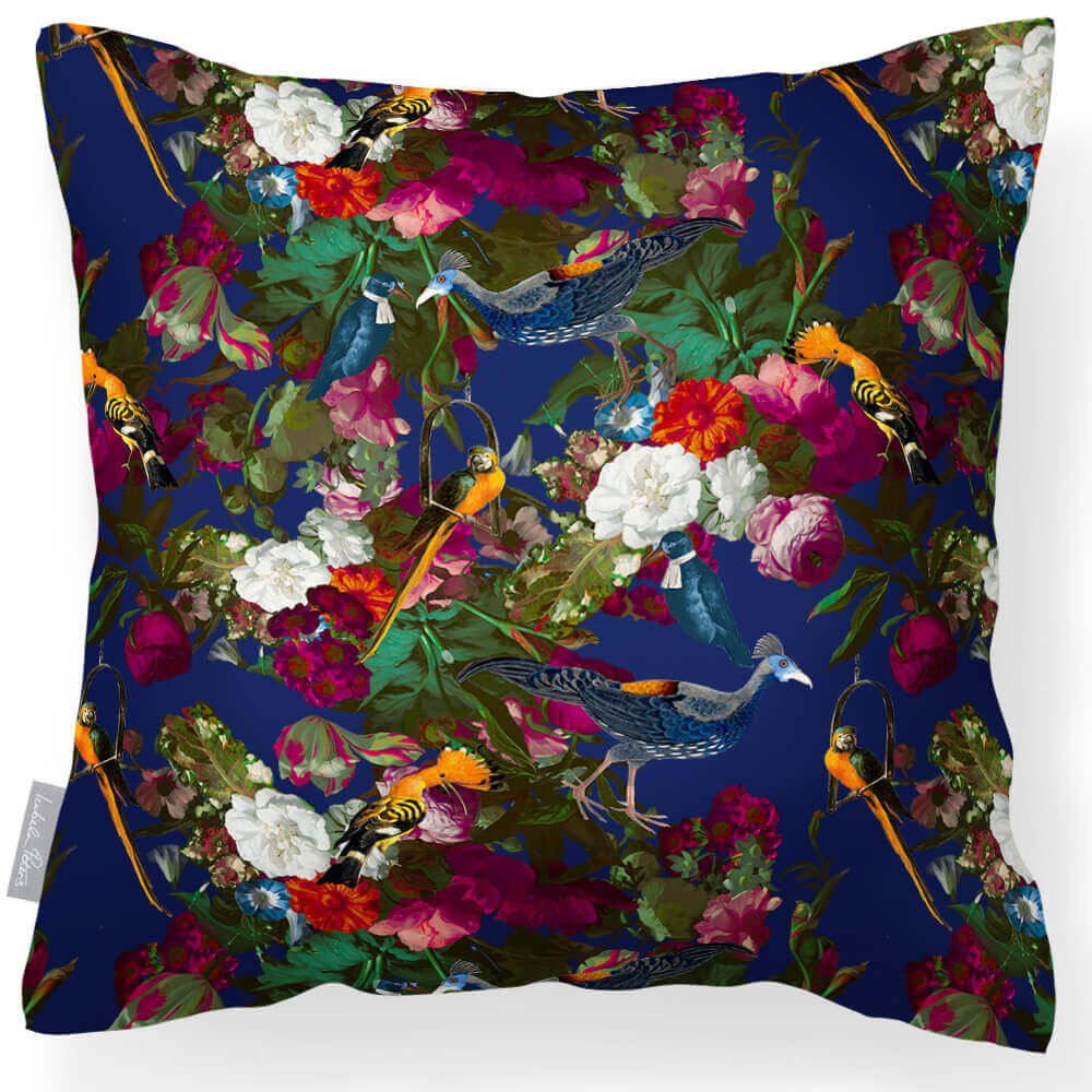 Outdoor Garden Waterproof Cushion - Manor House Garden - Midnight 45 x 45 cm by Izabela Peters