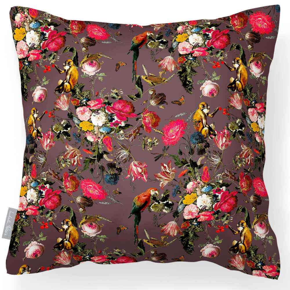 Outdoor Garden Waterproof Cushion - Monkey Puzzle - Italian Grape 45 x 45 cm by Izabela Peters