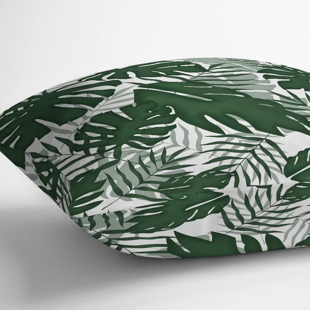 Outdoor Garden Waterproof Cushion - Palm Leaf - White 50 x 50 cm by Izabela Peters