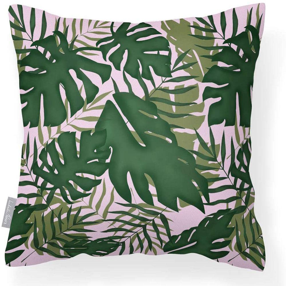 Outdoor Garden Waterproof Cushion - Palm Leaf - Blush Pink 50 x 50 cm by Izabela Peters