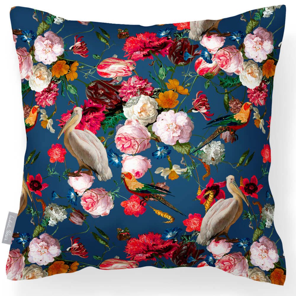 Outdoor Garden Waterproof Cushion - Peruvian Paradise - Estate Blue 45 x 45 cm by Izabela Peters