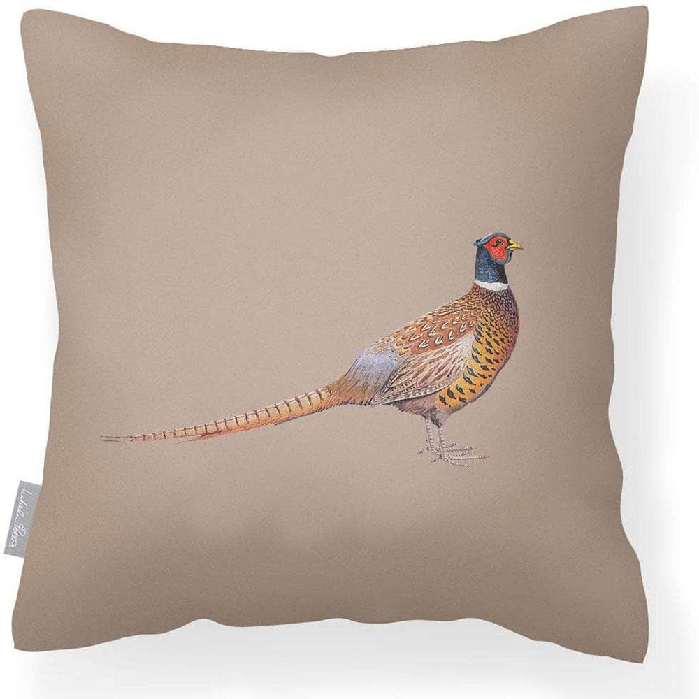 Outdoor Garden Waterproof Cushion - Pheasant - Taupe 50 x 50 cm by Izabela Peters