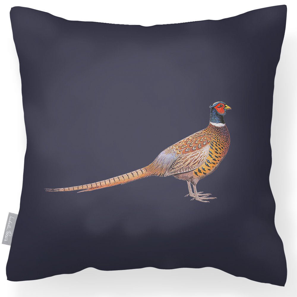 Outdoor Garden Waterproof Cushion - Pheasant - Graphite 50 x 50 cm by Izabela Peters