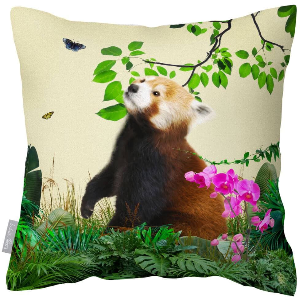 Outdoor Garden Waterproof Cushion - Rare Red Panda - Cream 50 x 50 cm by Izabela Peters