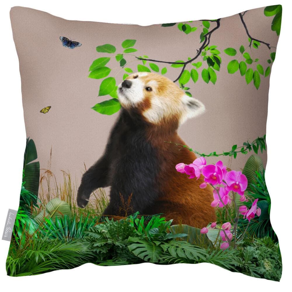 Outdoor Garden Waterproof Cushion - Rare Red Panda - Taupe 50 x 50 cm by Izabela Peters