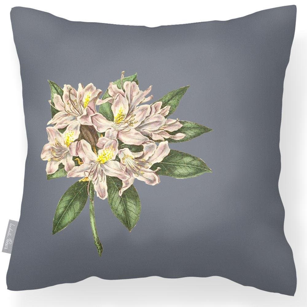 Outdoor Garden Waterproof Cushion - Rhododendron - Grey 50 x 50 cm by Izabela Peters