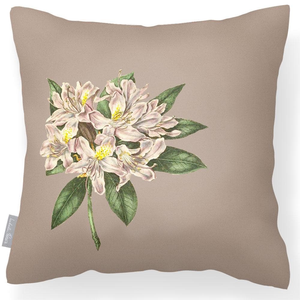 Outdoor Garden Waterproof Cushion - Rhododendron - Taupe 50 x 50 cm by Izabela Peters