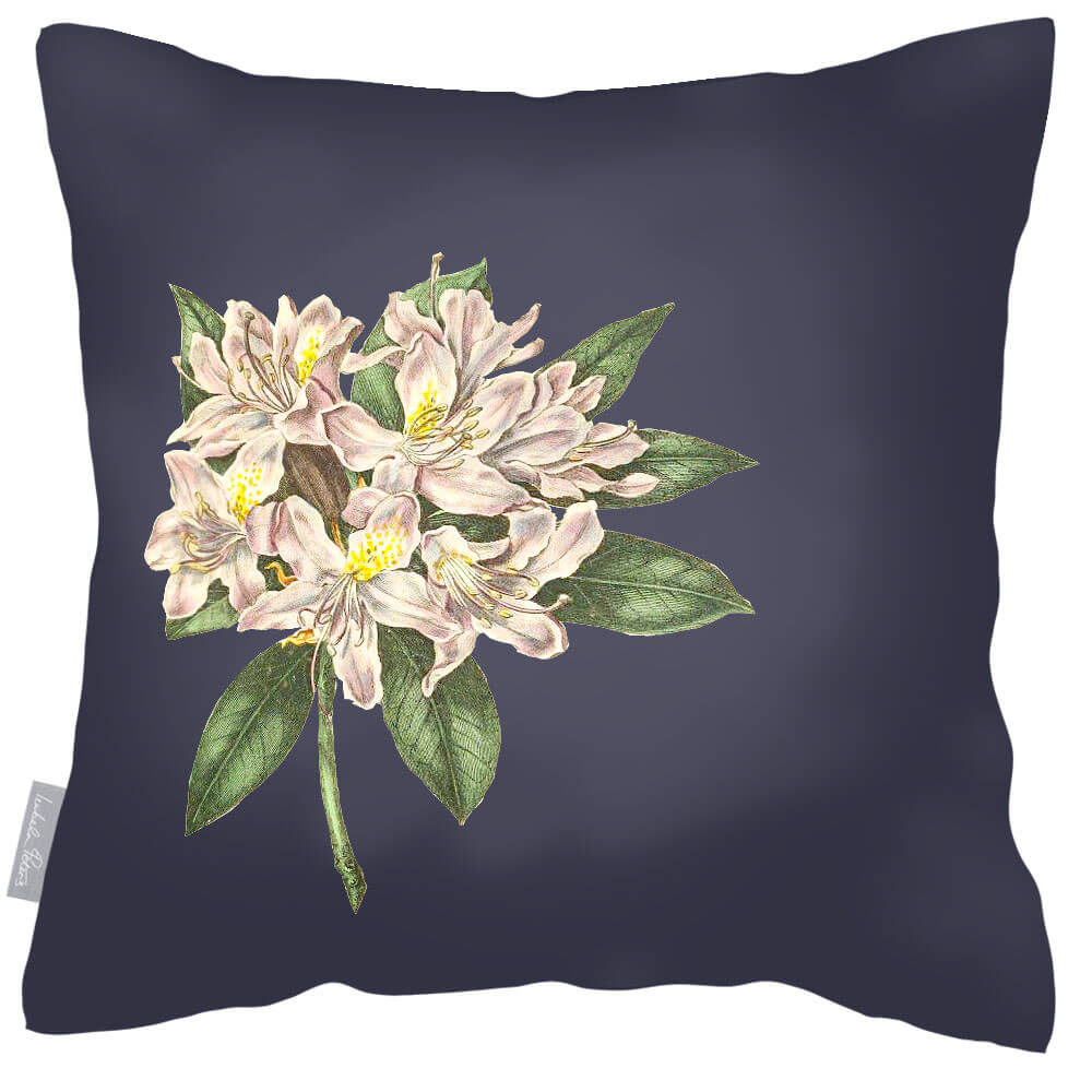 Outdoor Garden Waterproof Cushion - Rhododendron - Graphite 50 x 50 cm by Izabela Peters