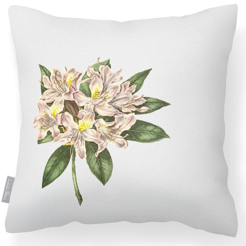 Outdoor Garden Waterproof Cushion - Rhododendron - White 50 x 50 cm by Izabela Peters
