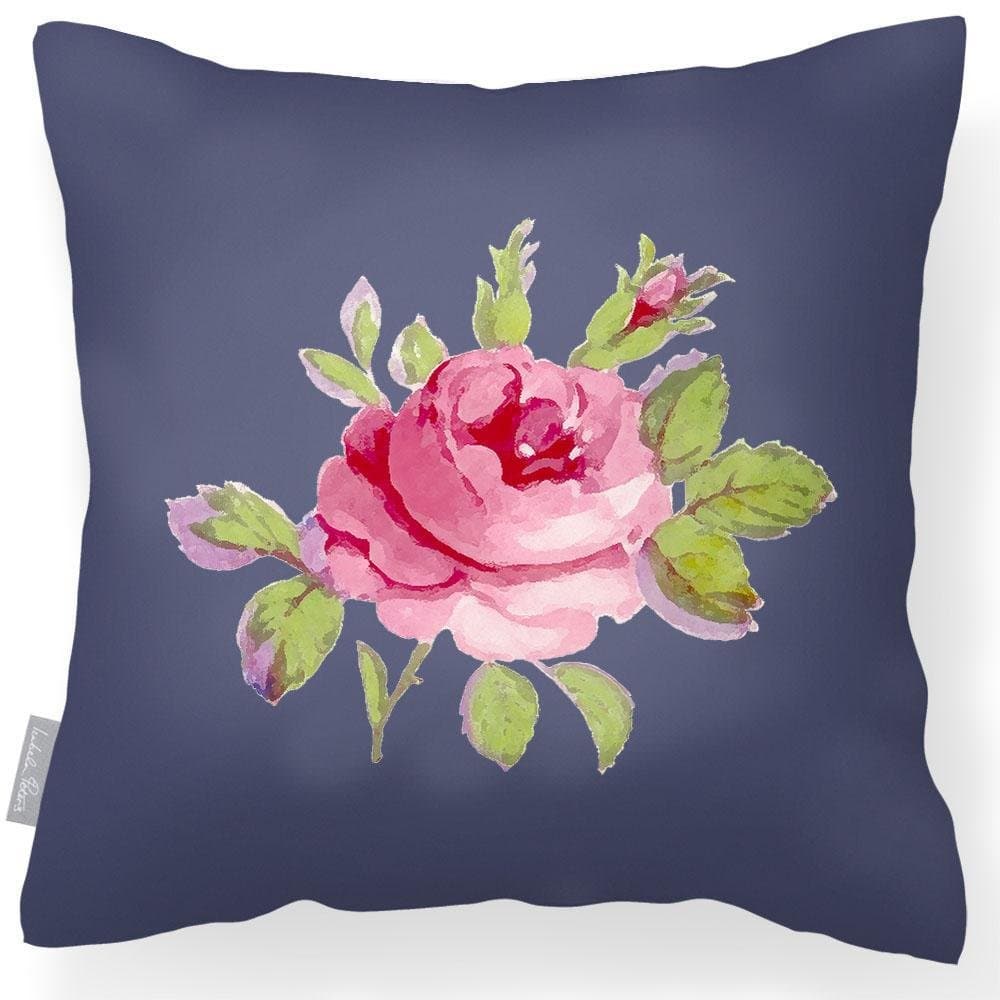 Outdoor Garden Waterproof Cushion - Rose - White 50 x 50 cm by Izabela Peters