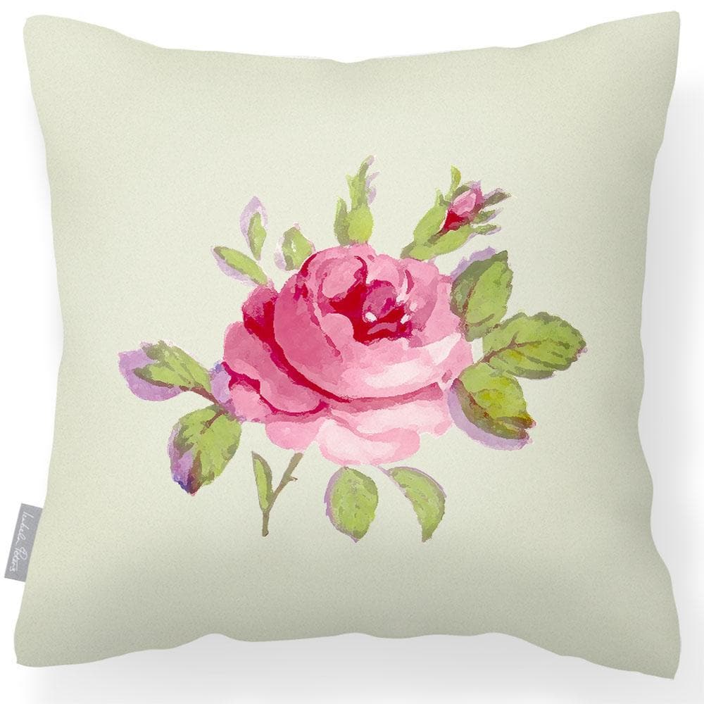 Outdoor Garden Waterproof Cushion - Rose - Cream 50 x 50 cm by Izabela Peters