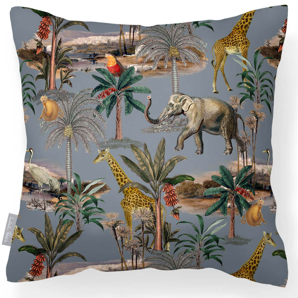 Safari Voyage | Outdoor Garden Waterproof Cushion - French Grey 45 x 45 cm by Izabela Peters