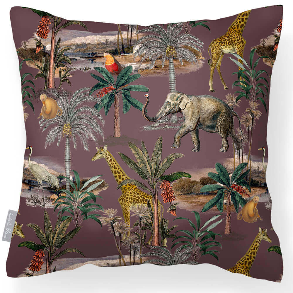 Safari Voyage | Outdoor Garden Waterproof Cushion - Italian Grape 45 x 45 cm by Izabela Peters