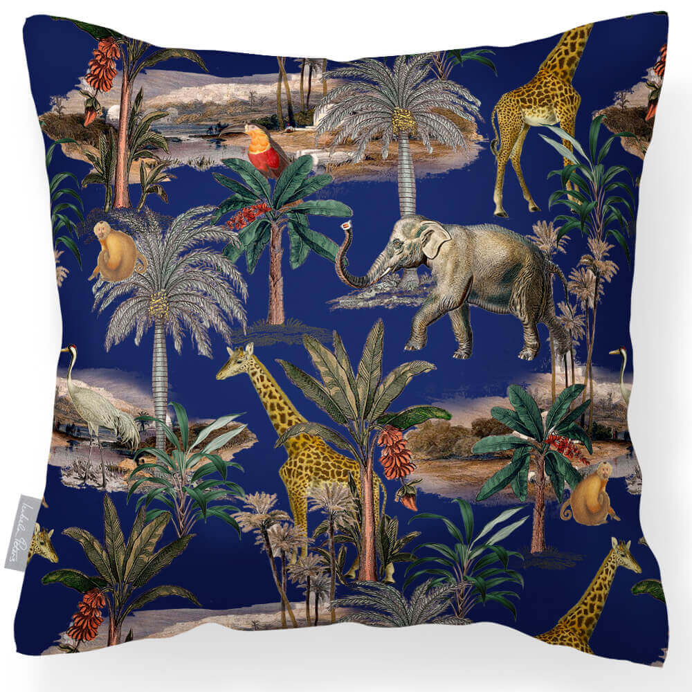 Outdoor Garden Waterproof Cushion - Safari Voyage Luxury Outdoor Cushions Izabela Peters Midnight 40 x 40 cm 