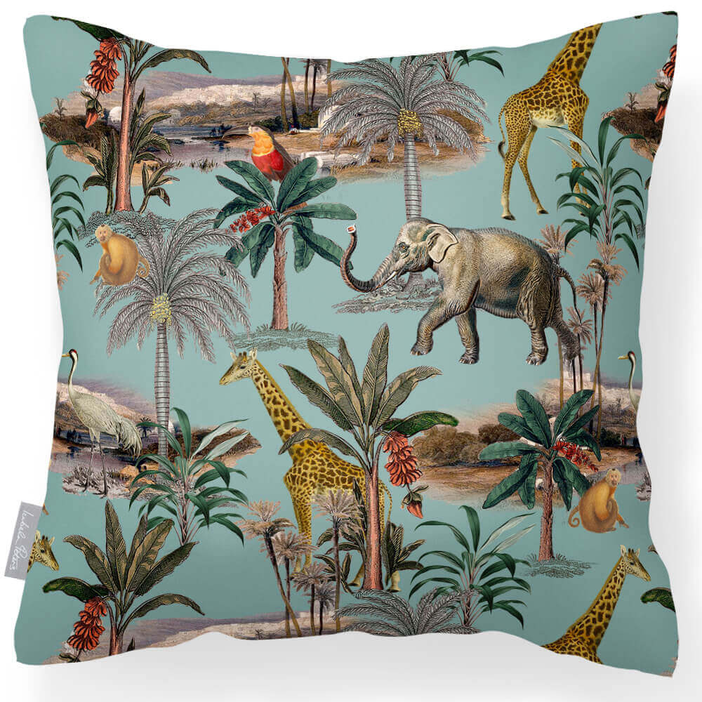 Safari Voyage | Outdoor Garden Waterproof Cushion - Blue Surf 45 x 45 cm by Izabela Peters